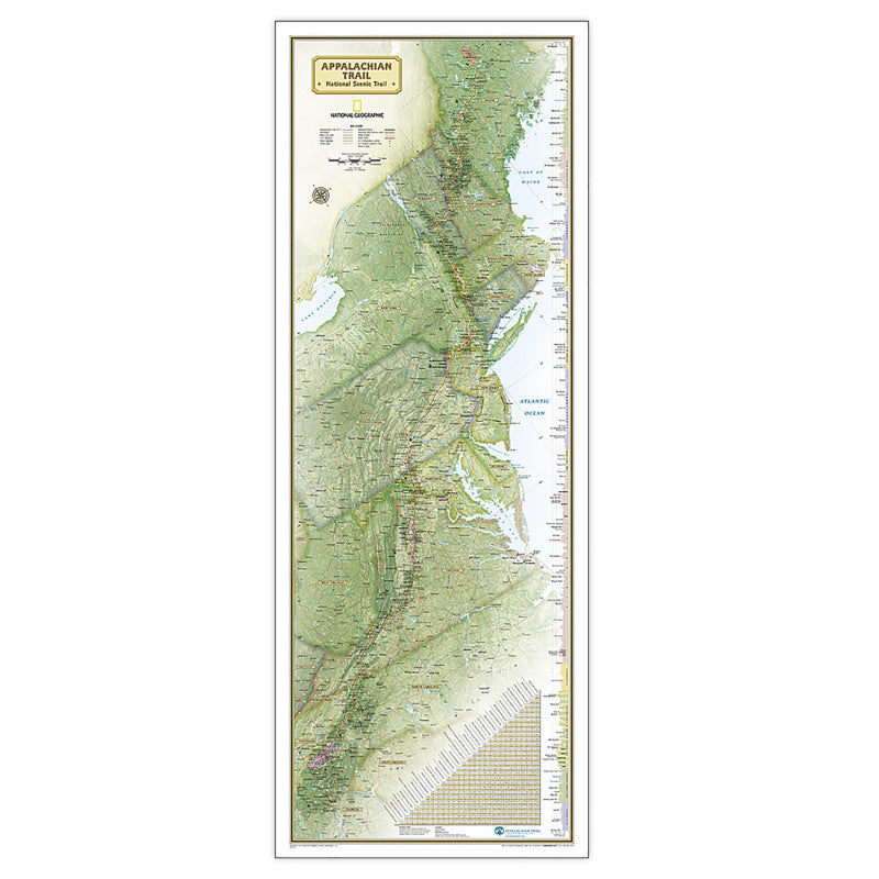Appalachian Trail Map Laminated