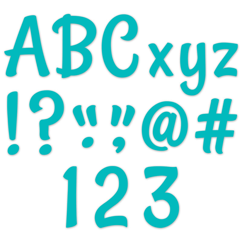 Turquoise Punch-Out Letters 4 In Stylish (Pack of 3)