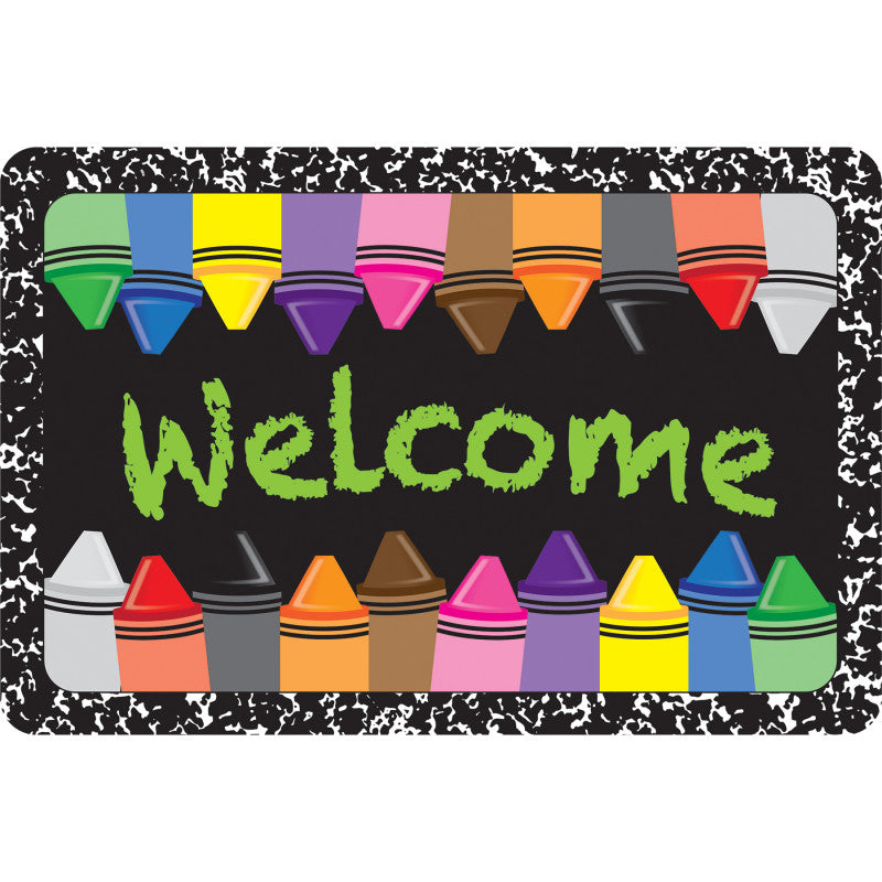 Welcome Mat 15.5X23.5 Crayons Comp (Pack of 2)