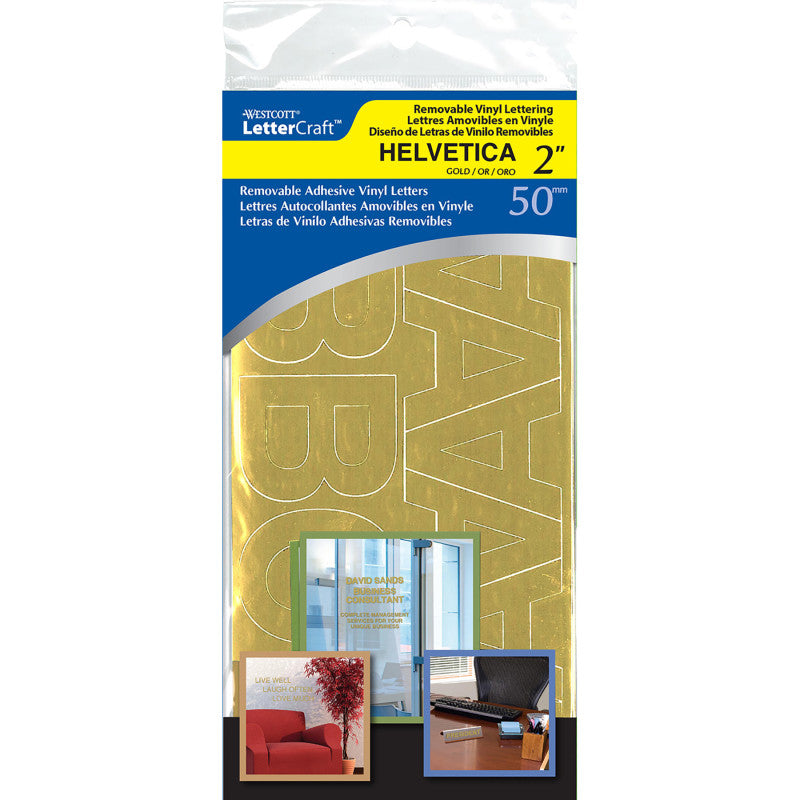 2In Gold Vinyl Letters Reposition (Pack of 12)