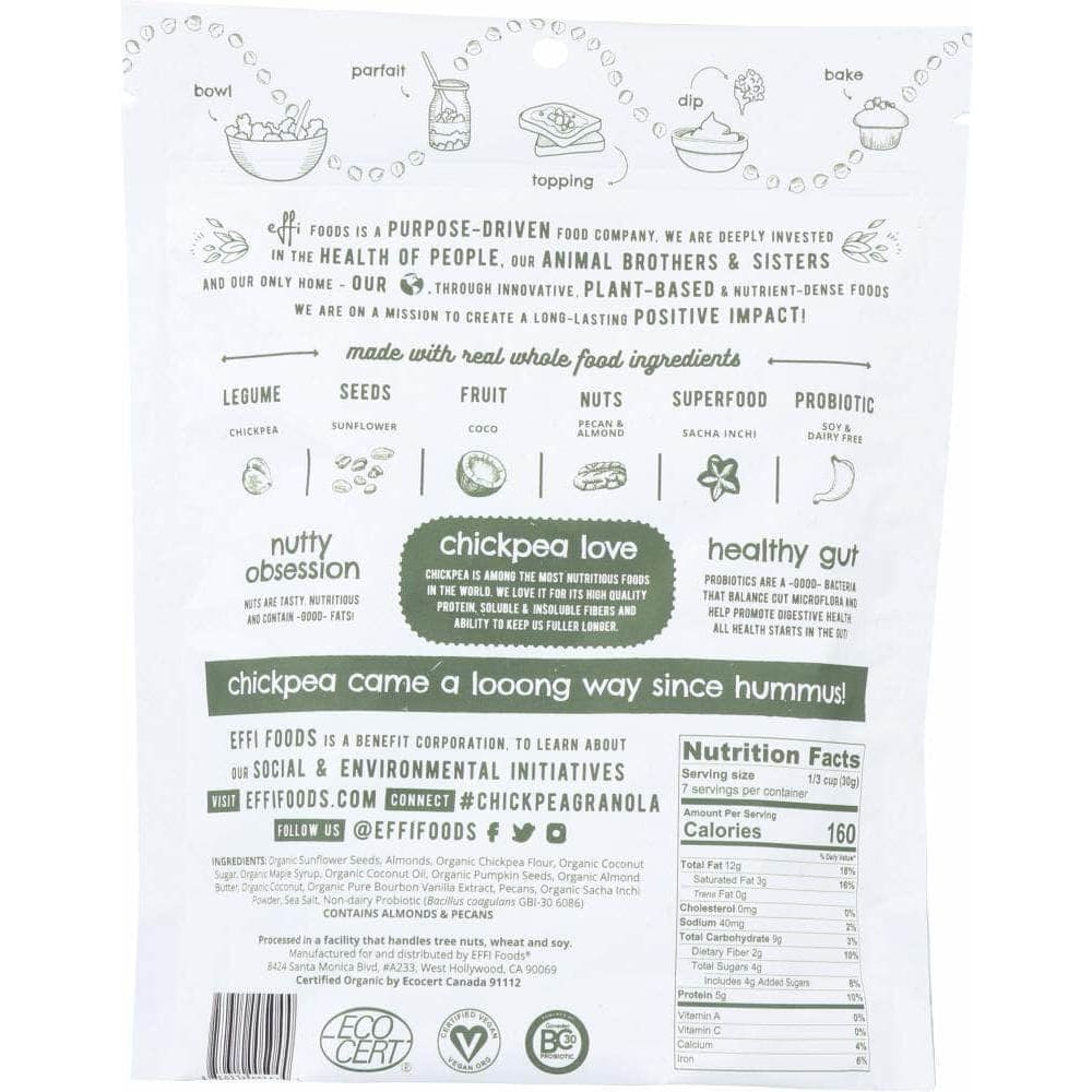 Effi Effi Granola Chickpea Gentle Pecan, 7 oz