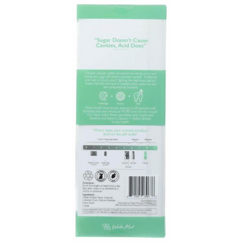 ELEMENTA SILVER Elementa Silver Nano Silver Tooth Gel Wintermint, 4 Oz