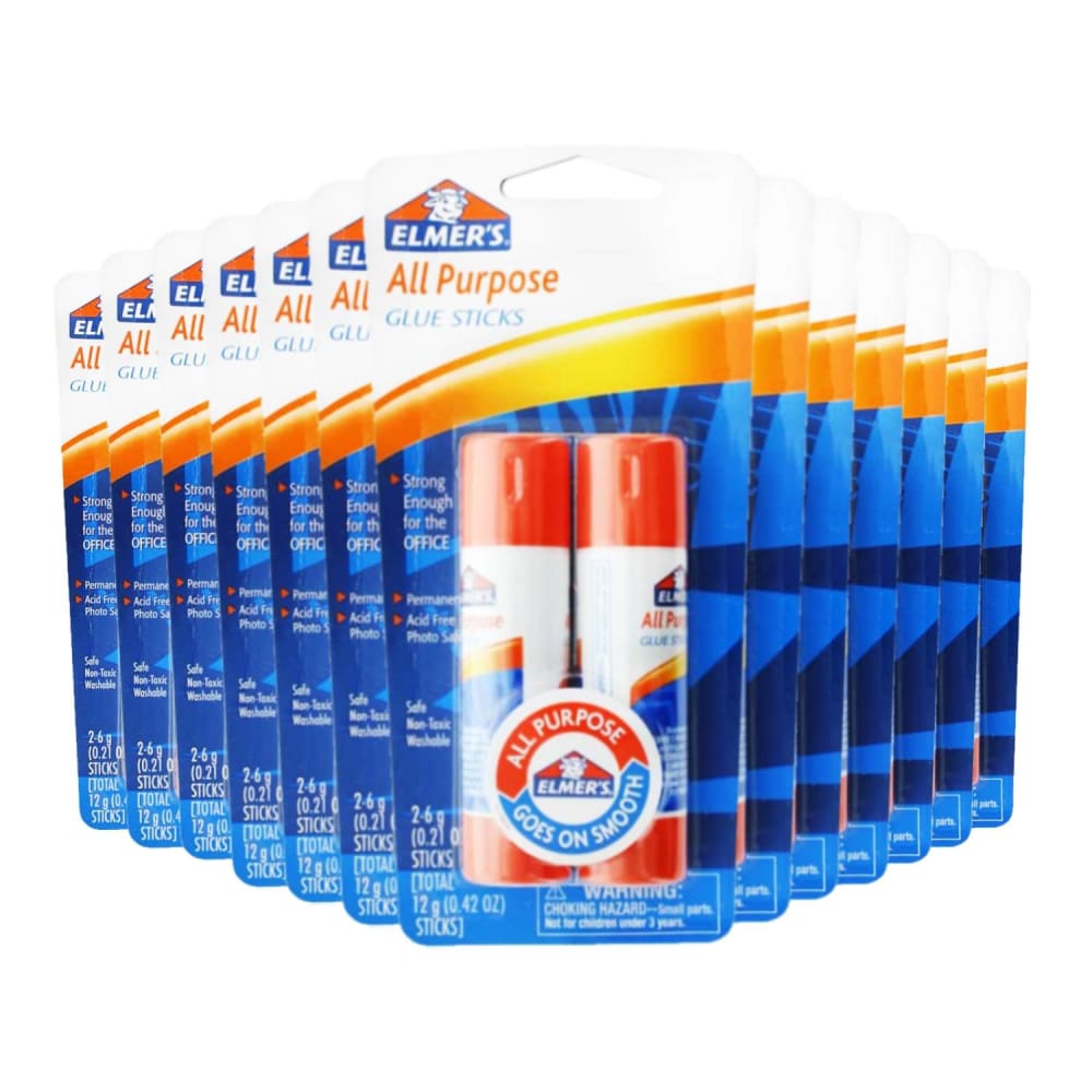 Elmer’s Medium Strength Polyether All Purpose Glue Stick - 2 pack - 12 Pack - Adhesives - Elmer’s