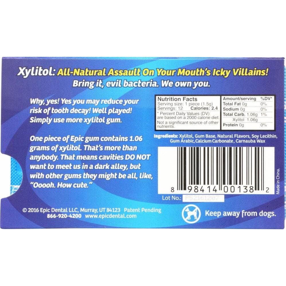 Epic Epic Dental Peppermint Xylitol Gum, 12 Pc