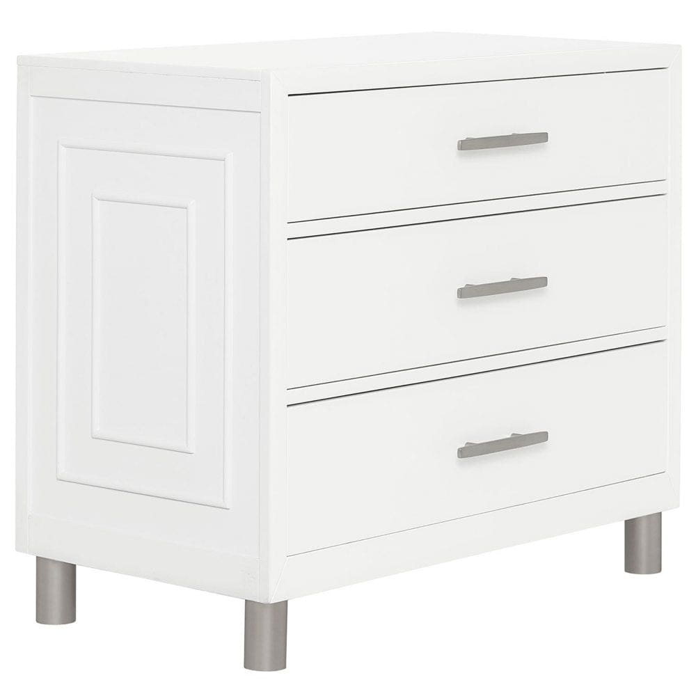 Evolur Loft Art Deco 3-Drawer Chest White - Changing Tables & Dressers - Evolur