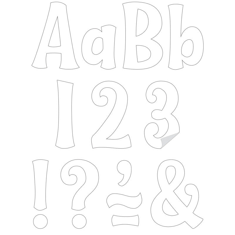 White Wild Whimsy Adhesive Letters 4In (Pack of 3)