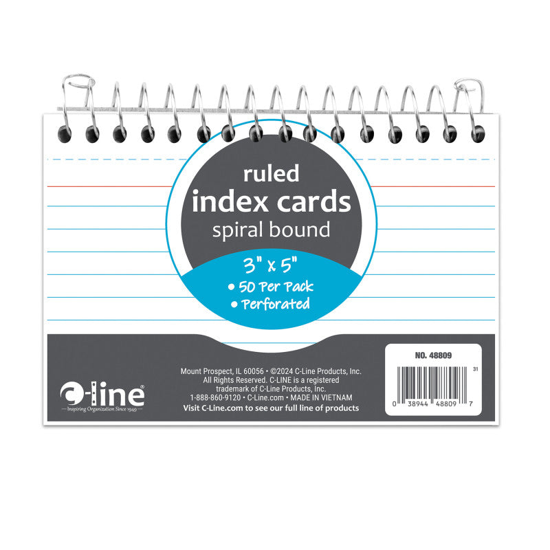 3X5 Spiral Bound Index Card Book (Pack of 12)