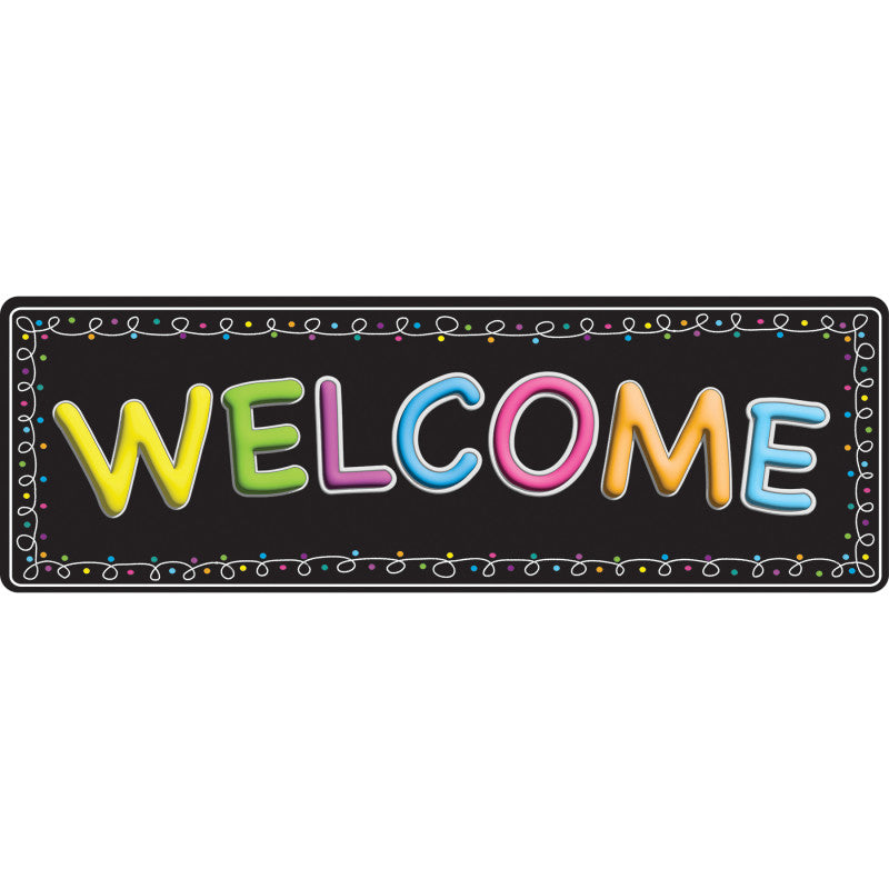 Mat Runner Welcome Chalk Loops 15.5 X 47In