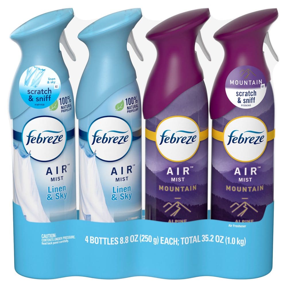 Febreze Air Effects Air Freshener Linen & Sky + Mountain (4 ct. 8.8 oz.) - First Day of School Essentials - Febreze