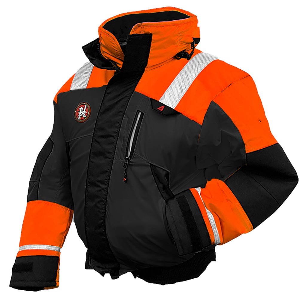 First Watch AB-1100 Flotation Bomber Jacket - Hi-Vis Orange/ Black - XL - Marine Safety | Flotation Coats/Pants - First Watch