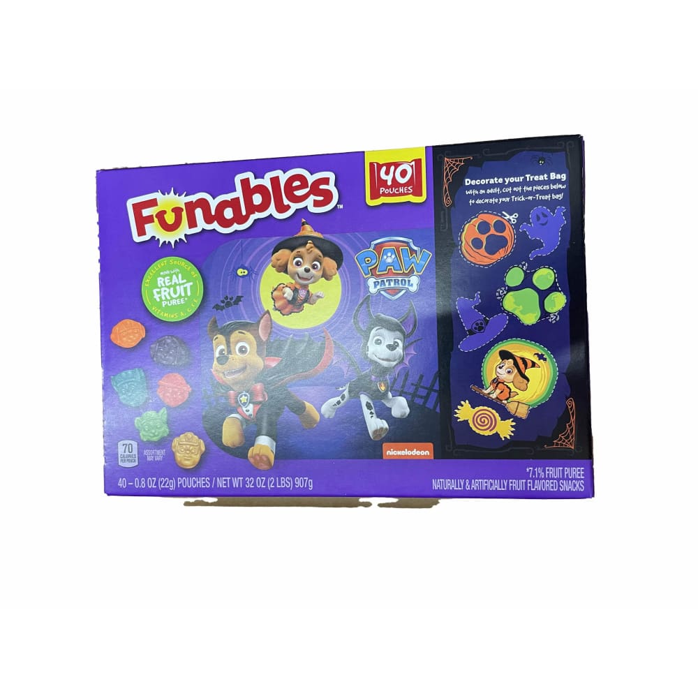 LICENSED FRUIT SNACKS Funables Paw Patrol Halloween Fruit Snacks 32 oz (40 Pouches)
