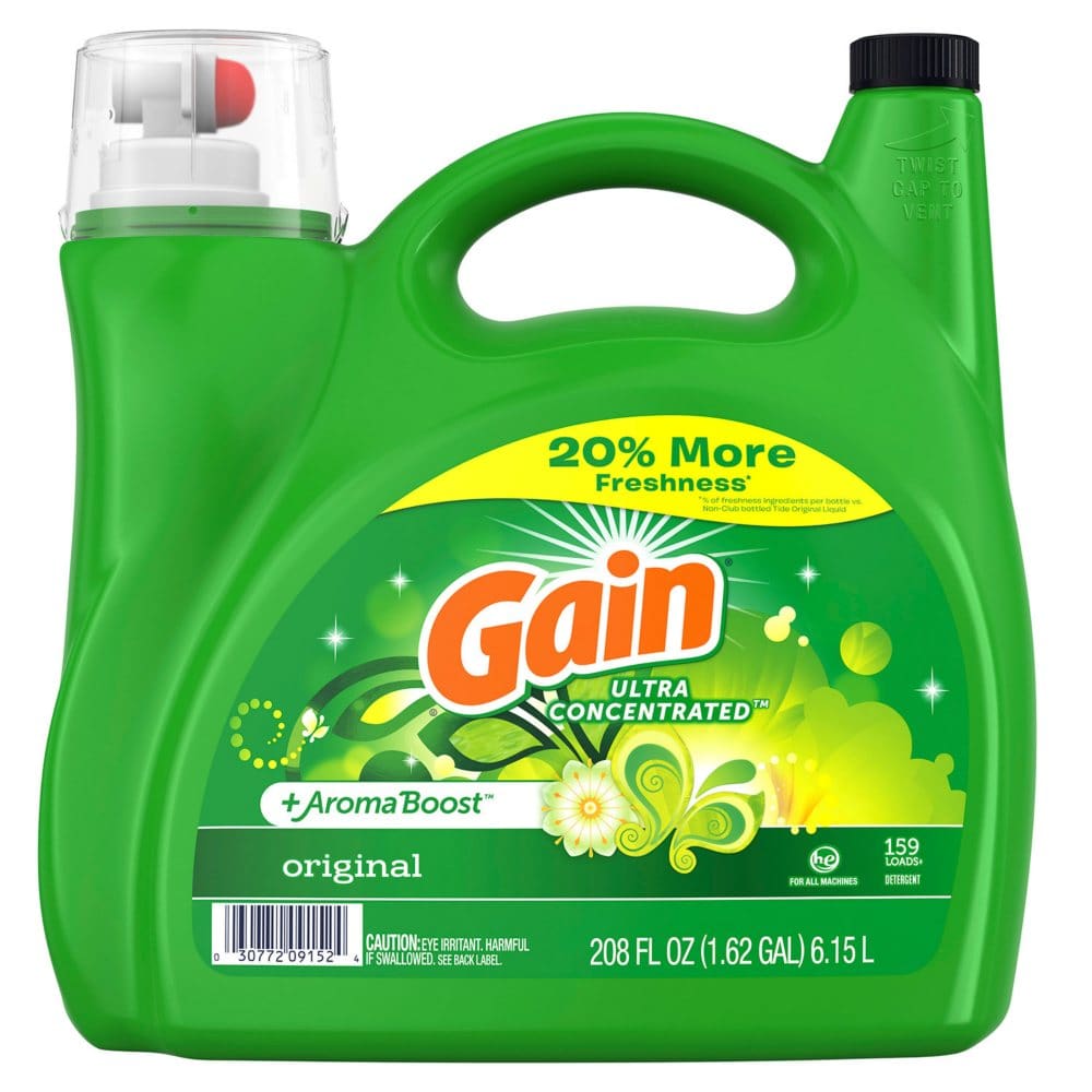 Gain Ultra Concentrated + Aroma Boost Laundry Detergent Original Scent (208 fl. oz. 159 loads) - Laundry Supplies - Gain