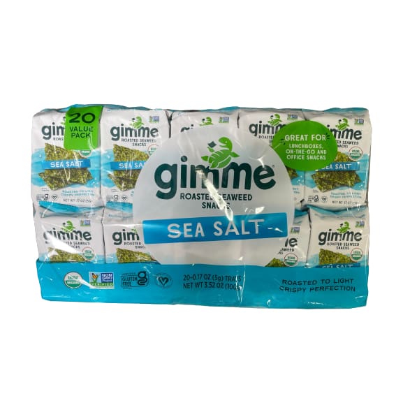 Gimme Roasted Seaweed Snack Sea Salt 20 x 0.17 oz. - Gimme