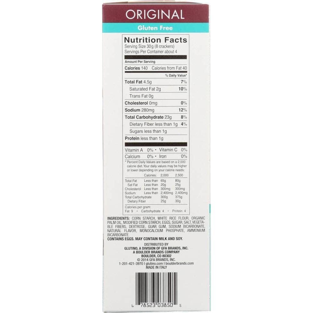 Glutino Glutino Gluten Free Crackers Original, 4.4 oz