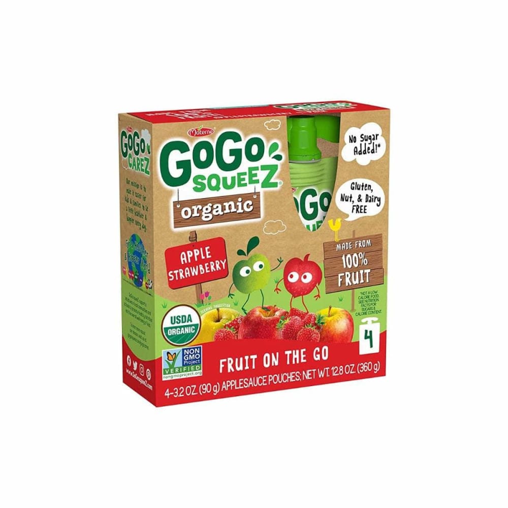GOGO SQUEEZ GOGO SQUEEZ Applesc Strawbry 4Pk Org, 12.8 oz