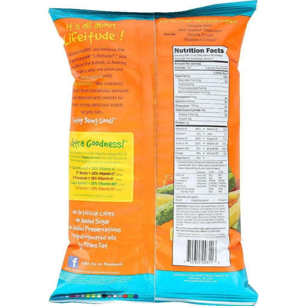 Good Health Good Health Veggie Straws Sea Salt, 6.75 oz