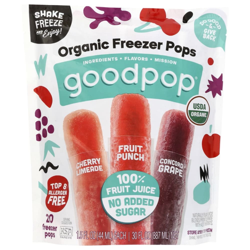 GOODPOPS: Organic Freezer Pops 20Count 30 fo (Pack of 2) - GOODPOPS