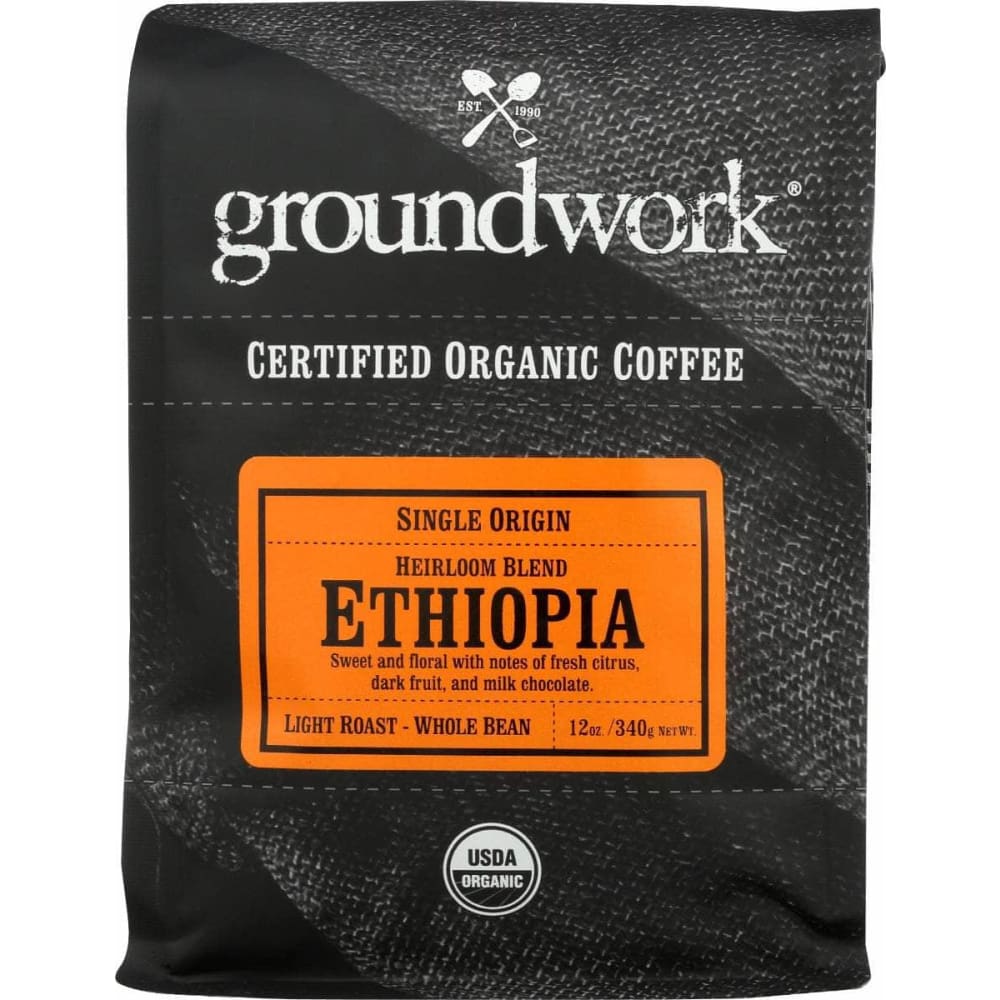 GROUNDWORK COFFEE GROUNDWORK COFFEE Coffee Ethiopia Sngle Org, 12 oz