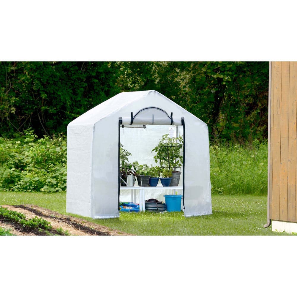 Grow IT 6’ x 4’ x 6’ Steel/PVC Greenhouse with Translucent Peak - Grow