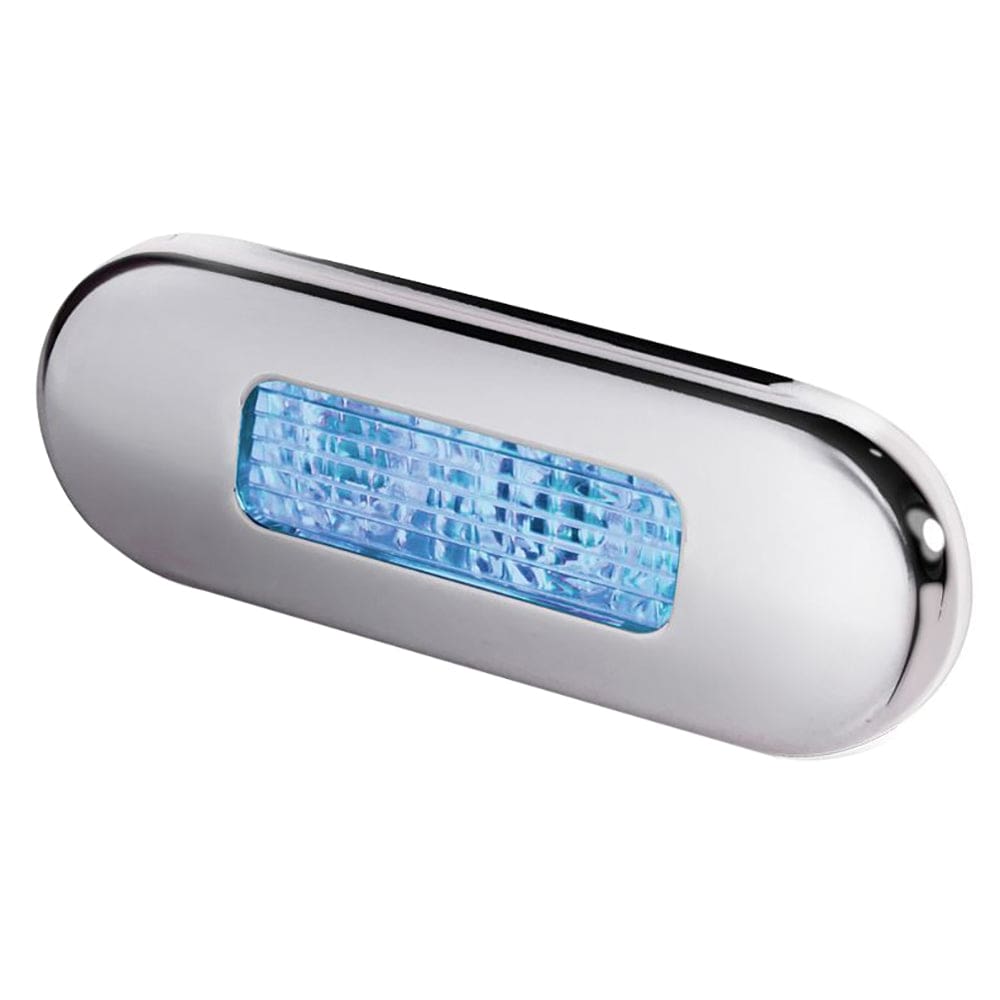 Hella Marine Surface Mount Oblong LED Courtesy Lamp - Blue LED - Stainless Steel Bezel - Lighting | Interior / Courtesy Light - Hella Marine