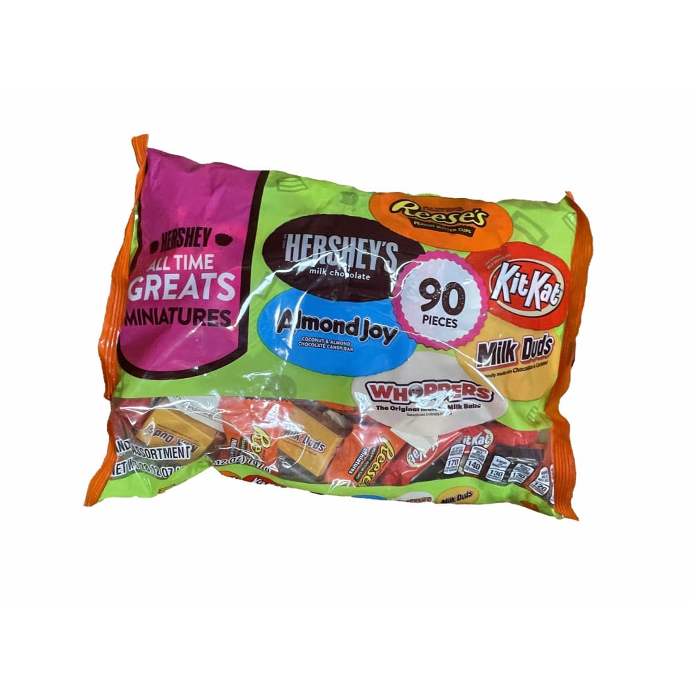 Hershey's Hershey, All Time Greats Miniatures Chocolate Assortment Candy, Halloween, 28.12 oz, Variety Bag (90 Pieces)