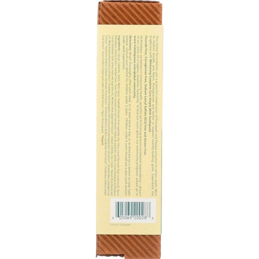 HIMALAYA HERBAL HEALTHCARE Beauty & Body Care > Oral Care > Toothpastes & Toothpowders HIMALAYA HERBAL HEALTHCARE: Simply Mint Whitening Toothpaste, 150 gm