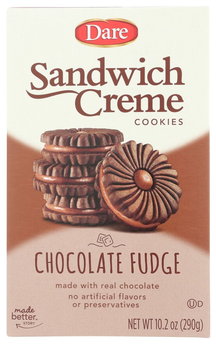 Dare Fudge Chocolate Creme Filled Cookies, 10.2 oz (Case of 4)