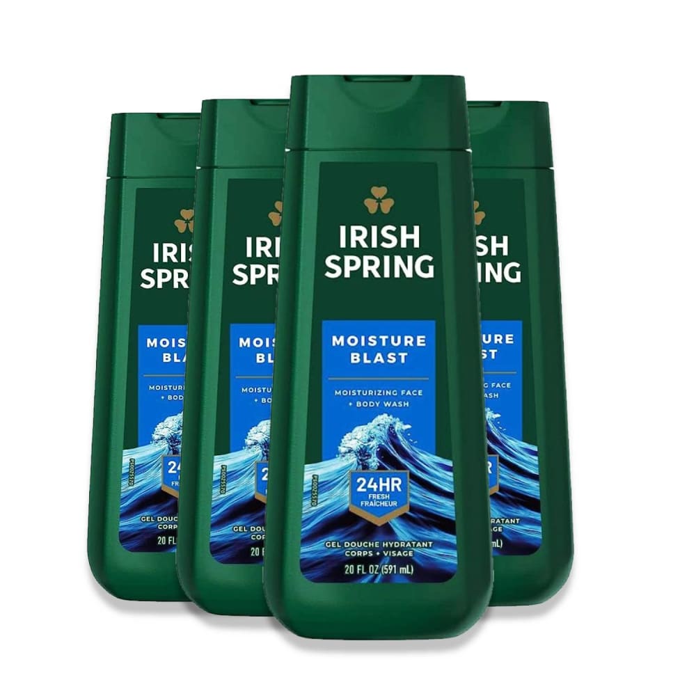 Irish Spring Moisture Blast Body Wash for Men 20 Oz - 4 pack - Body Wash - Irish Spring