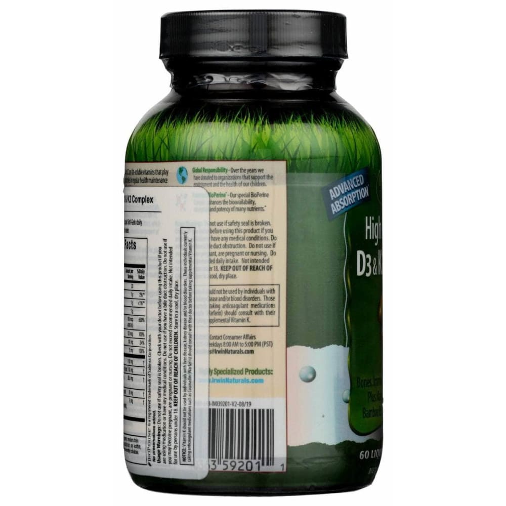 IRWIN NATURALS Vitamins & Supplements > Vitamins & Minerals IRWIN NATURALS: Vitamin C D3 K2 Combo, 60 sg