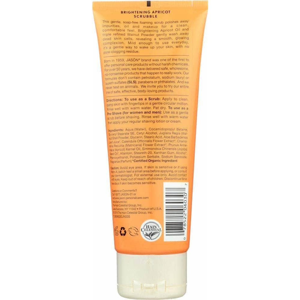 Jason Jason Brightening Apricot Scrubble Facial Wash & Scrub, 4 oz