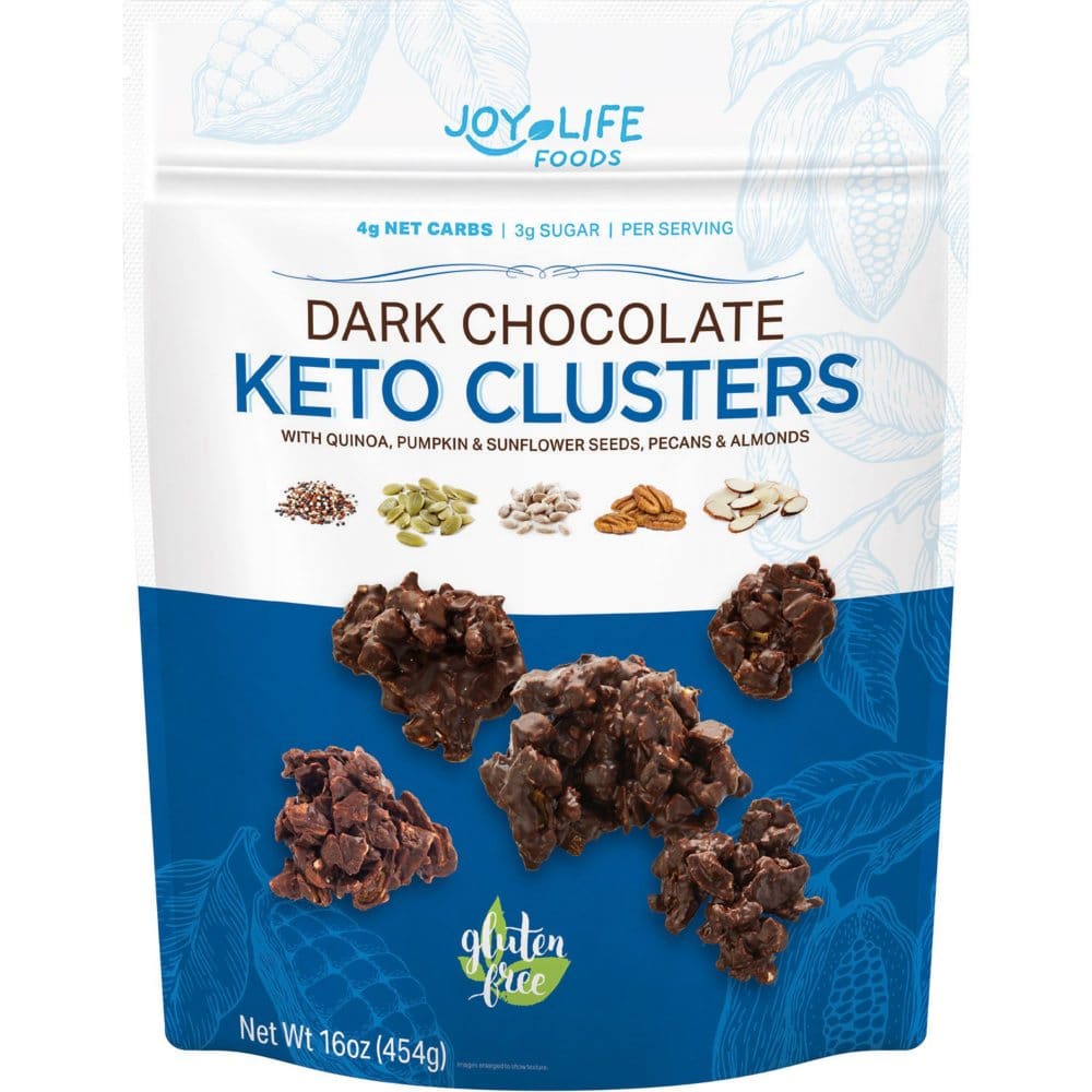 Joy Life Foods Dark Chocolate Keto Cluster with Quinoa Pumpkin and Sunflower Seeds Pecans and Almonds (16 oz.) - Pretzels & Snack Mix​ -