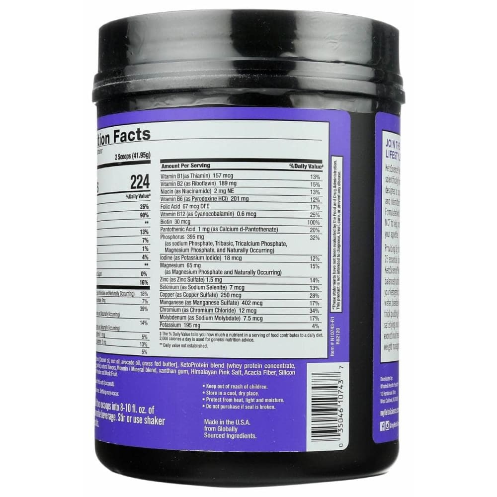 KETO SCIENCE Vitamins & Supplements > Protein Supplements & Meal Replacements KETO SCIENCE: Vanilla Cream Mealshake, 20.7 oz