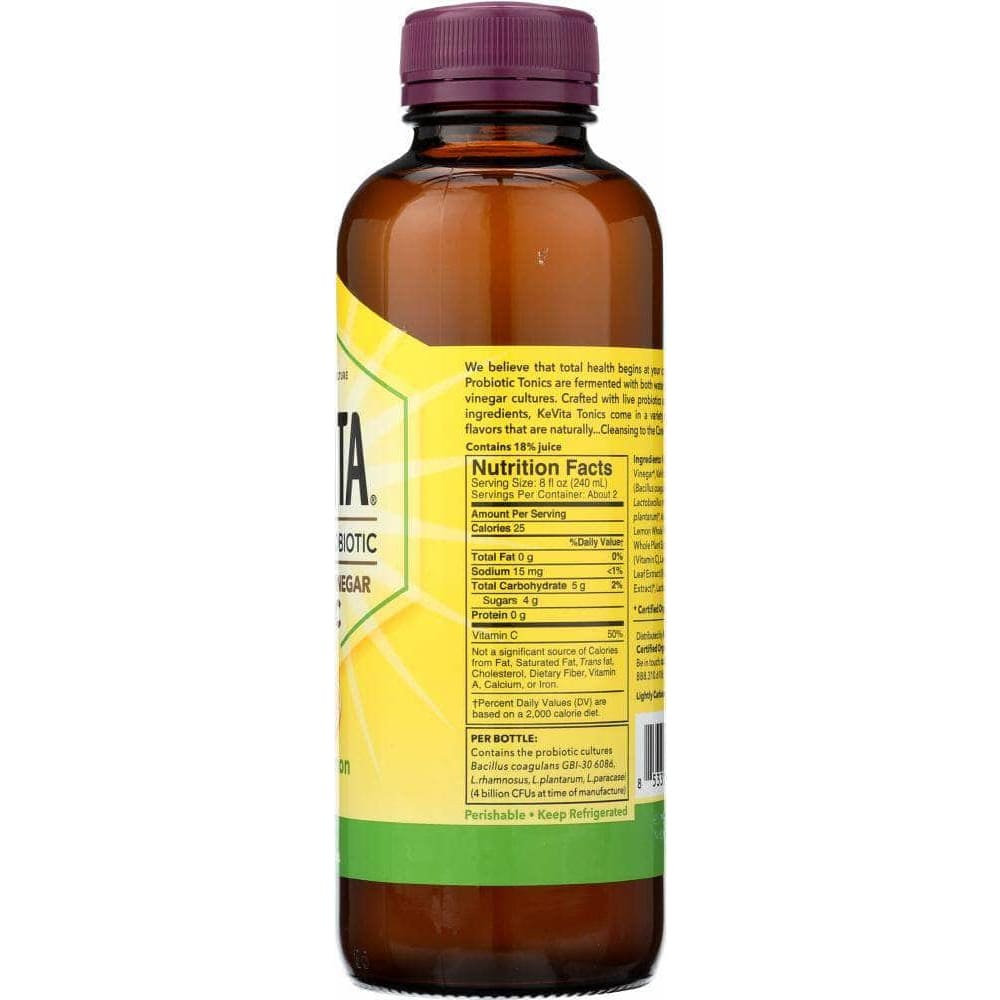 Kevita Kevita Organic Cleansing Probiotic Apple Cider Vinegar Tonic Meyer Lemon, 15.2 oz