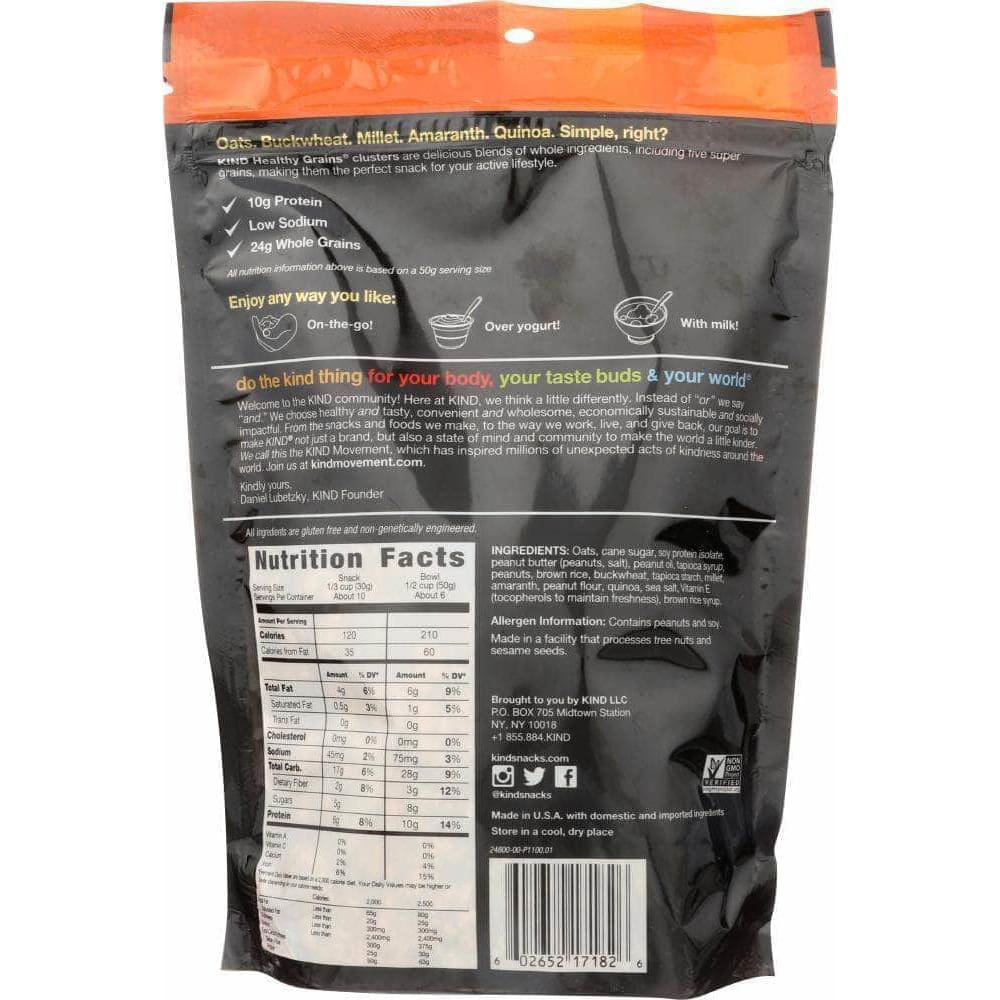 Kind Kind Healthy Grains Peanut Butter Whole Grain Clusters, 11 oz