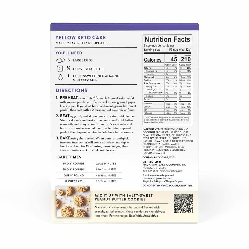 KING ARTHUR Grocery > Cooking & Baking > Baking Ingredients KING ARTHUR: Yellow Keto Cake Mix, 9 oz