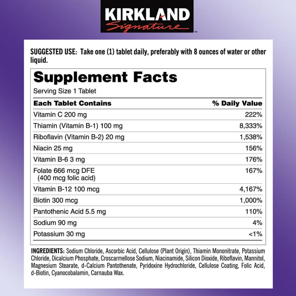 Kirkland Signature Super B-Complex with Electrolytes 500 Tablets - Kirkland Signature Grocery - Kirkland Signature