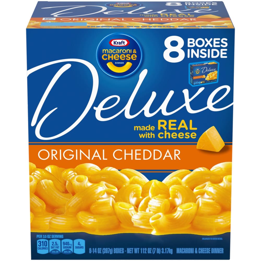Kraft Deluxe Original Cheddar Macaroni & Cheese Dinner, 8 pk./14 oz