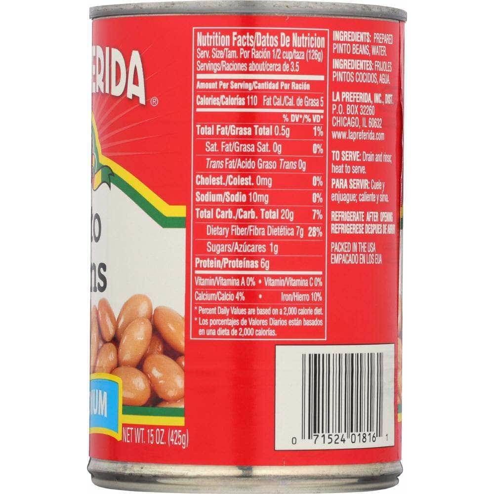 La Preferida La Preferida Low Sodium Pinto Beans, 15 oz