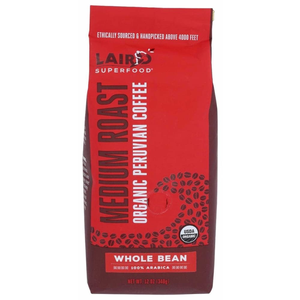 LAIRD SUPERFOOD LAIRD SUPERFOOD Peruvian Medium Roast Whole Bean Coffee, 12 oz