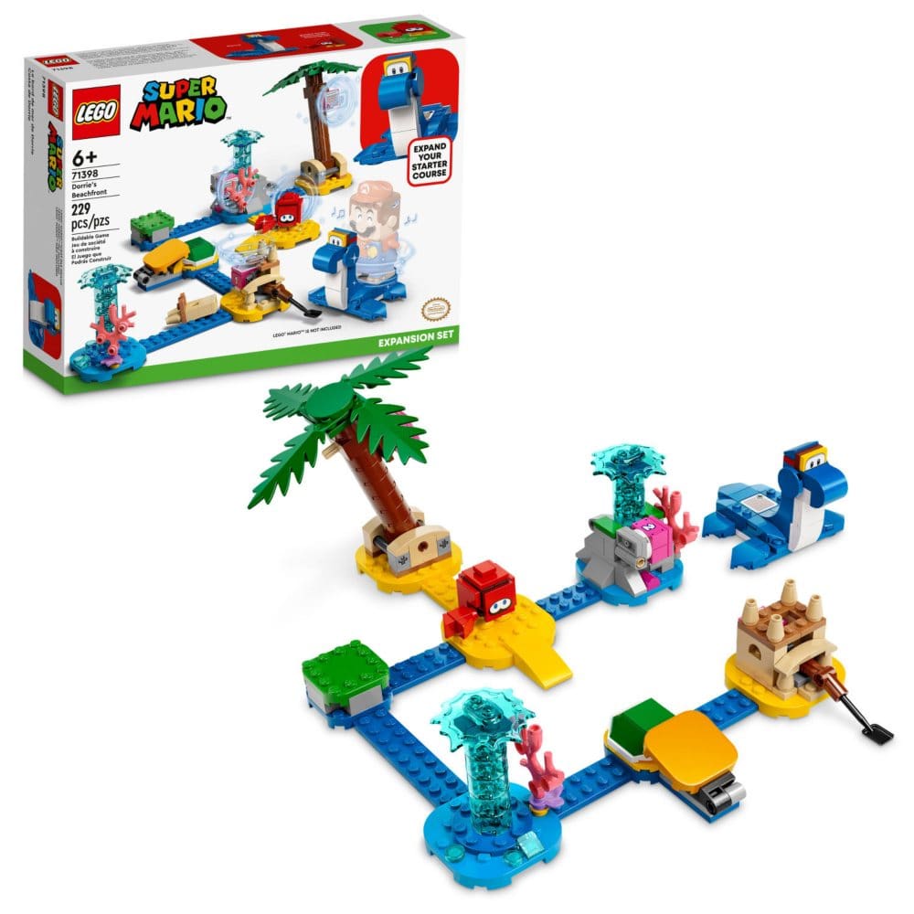 LEGO Super Mario Dorrie’s Beachfront Expansion Set 71398 Building Kit (229 Pieces) - Building Sets - LEGO