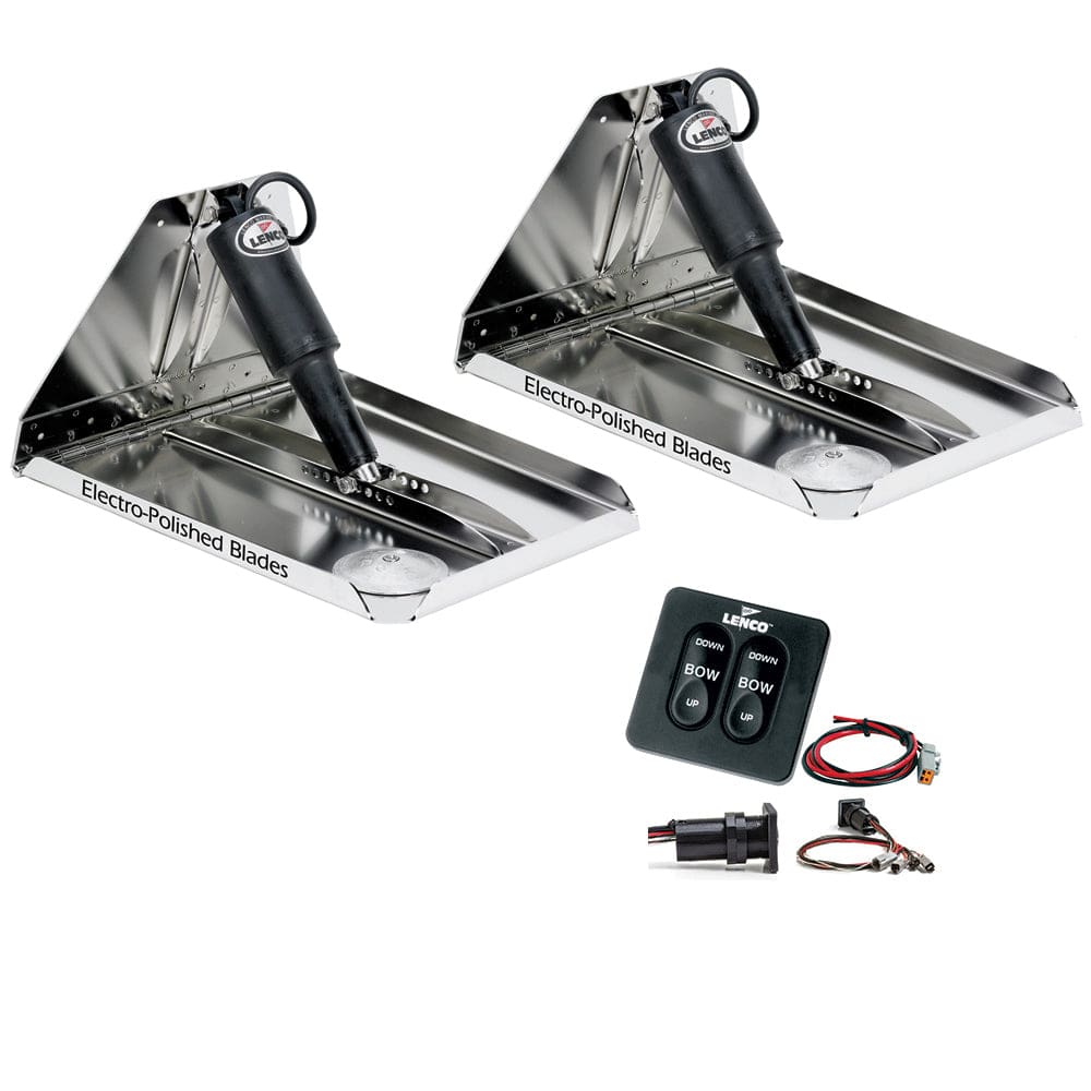 Lenco 17 x 12 Extreme Duty Performance Trim Tab Kit w/ Standard Tactile Switch Kit 12V - Boat Outfitting | Trim Tabs - Lenco Marine