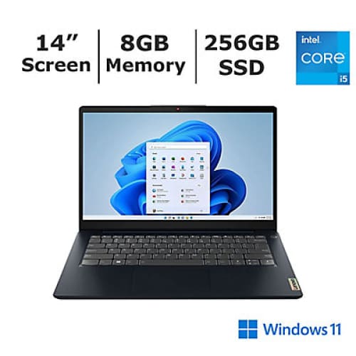 Lenovo IdeaPad 3 14 FHD IPS Notebook Intel Core i5-1235U 1.3GHz Processor 8GB RAM 256GB PCIe SSD Intel Iris XE Graphics - Home/Office &
