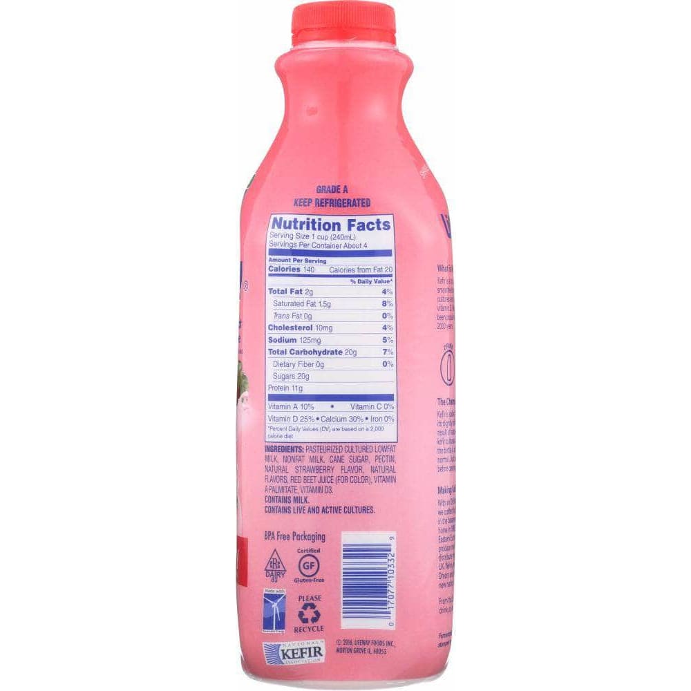 Lifeway Lifeway Kefir Lowfat Cultured Milk Strawberry Smoothie, 32 oz