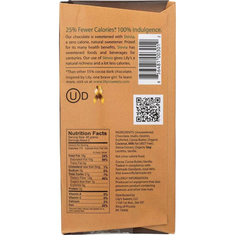 Lilys Sweets Lily's Dark Chocolate with Stevia Coconut, 3 oz