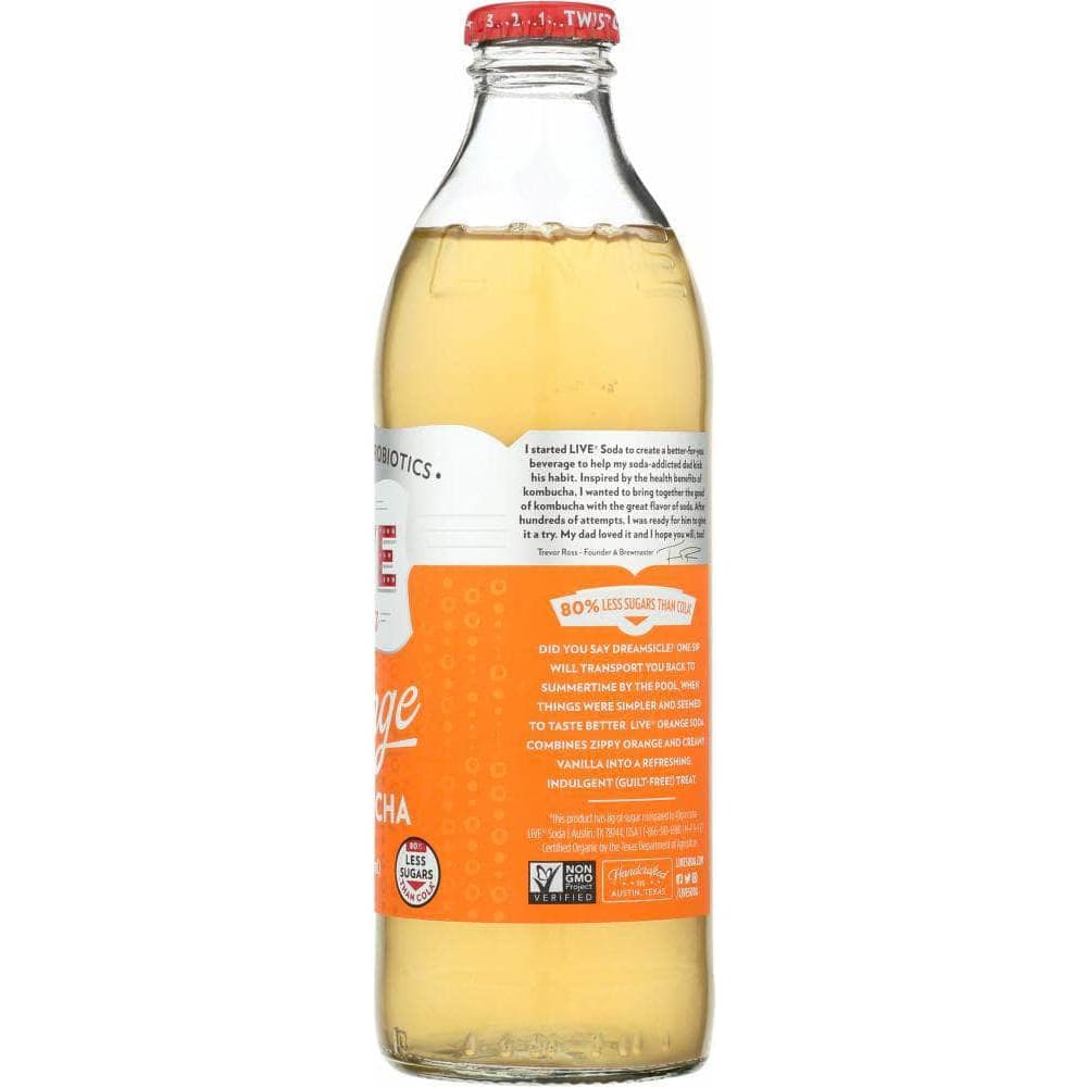 Live Soda Live Soda Orange Kombucha, 12 oz