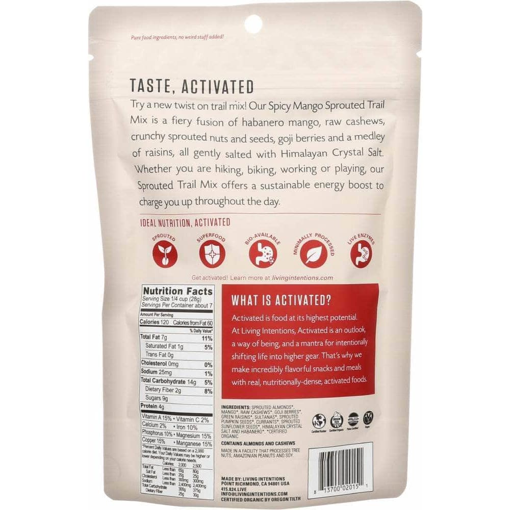 Living Intentions Living Intentions Spicy Mango Sprouted Trail Mix, 7 oz