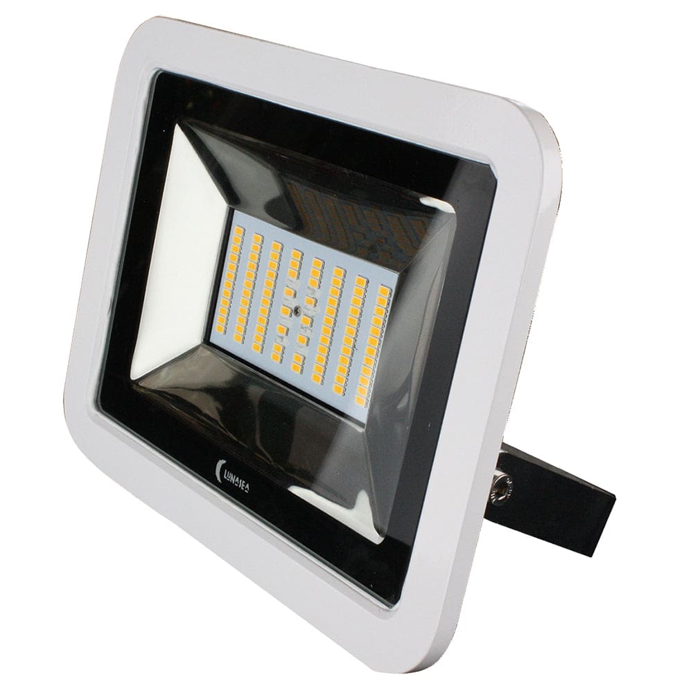 Lunasea 35W Slimline LED Floodlight 120/ 240VAC Only Cool White 4500 Lumens 3’ Cord - White Housing - Lighting | Flood/Spreader Lights -