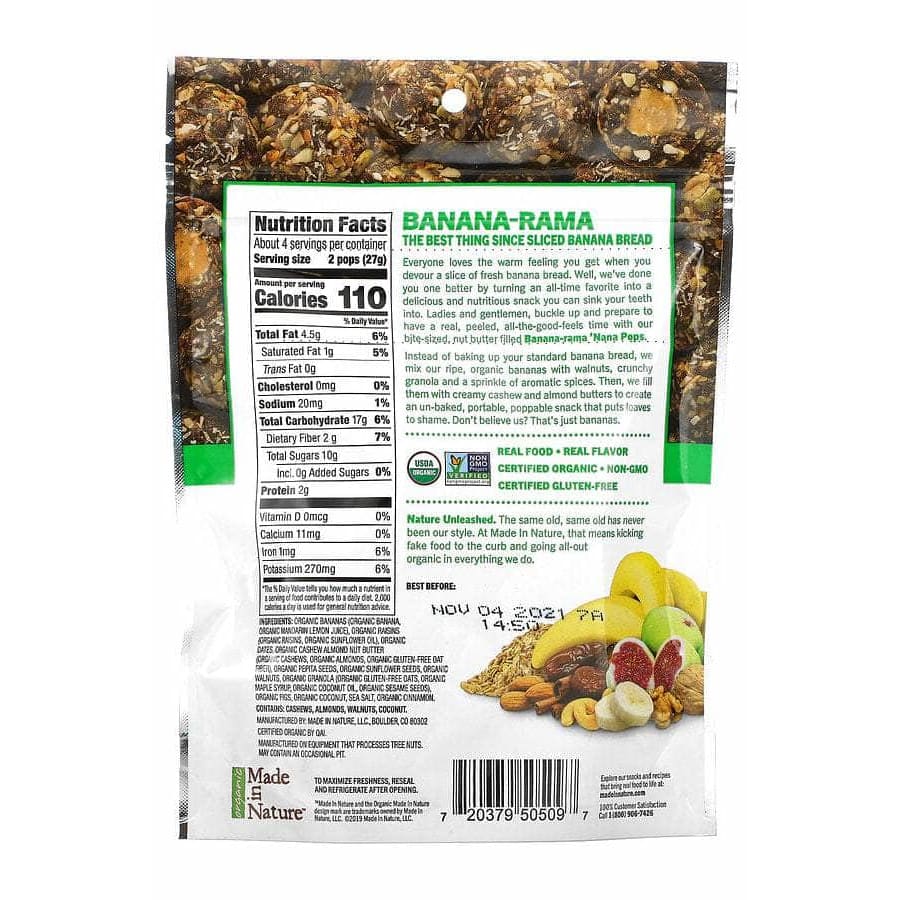 MADE IN NATURE Made In Nature Nana Pop Nut Butter Filld, 3.8 Oz