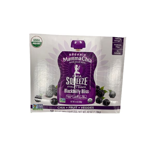 Mamma Chia Organic Squeeze Blackberry Bliss 12 x 3.5 oz. - Mamma Chia