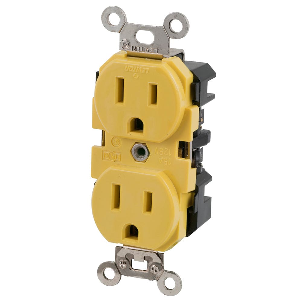 Marinco 15A 125V Yellow Duplex Straight Blade Receptacle - Electrical | Shore Power - Marinco